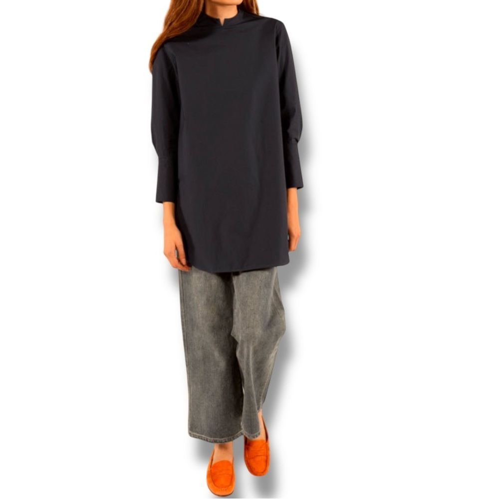 STUDIO NICHOLSON Giulia Shirt Tunic Black Size 0